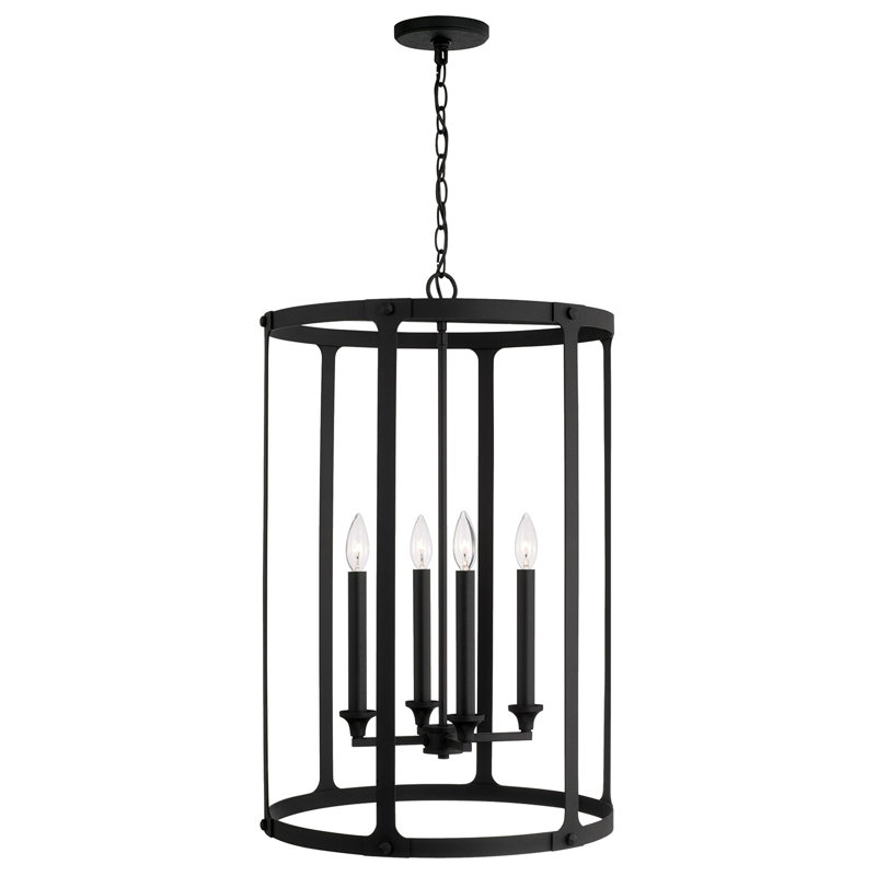 4 - Light Black Iron Lantern Pendant