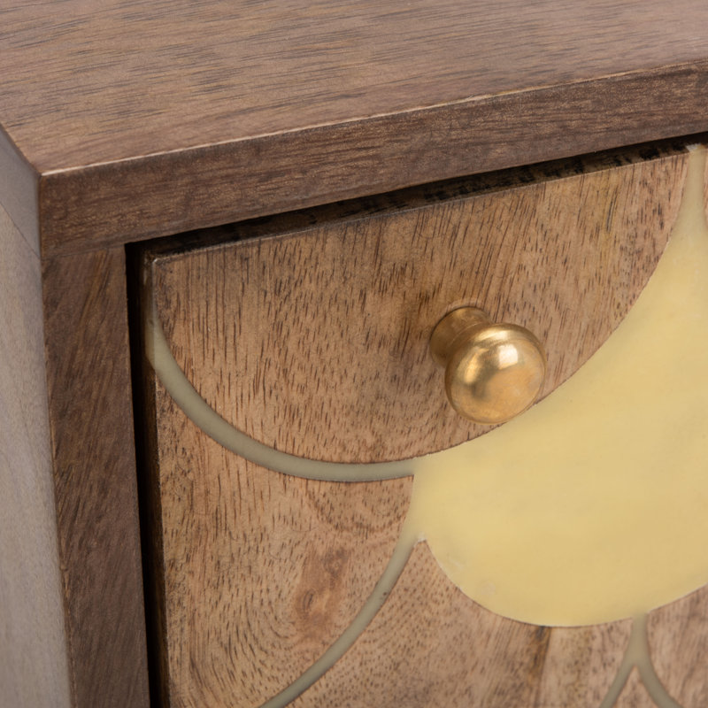 Table de chevet en bois massif Cortland en noyer clair