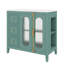 Meuble-lavabo de 36 pouces avec lavabo en céramique, armoire de rangement de salle de bain avec 3 tiroirs, 2 portes et 2 tablettes latérales ouvertes, style rétro-810627611