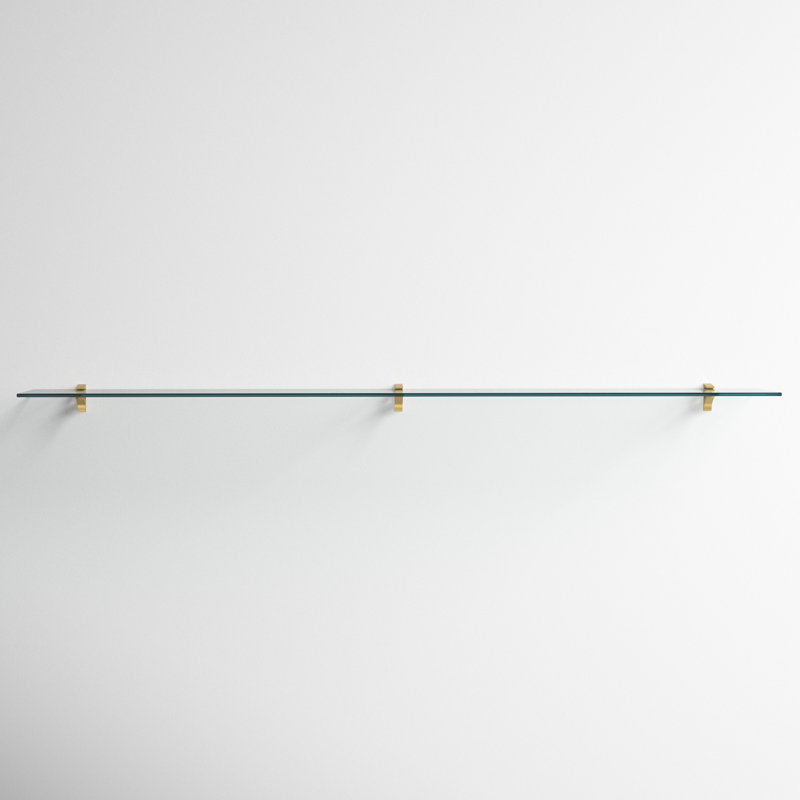 Electra Floating Shelf, Brass, 2.86" H x 48" W x 8.5" D
