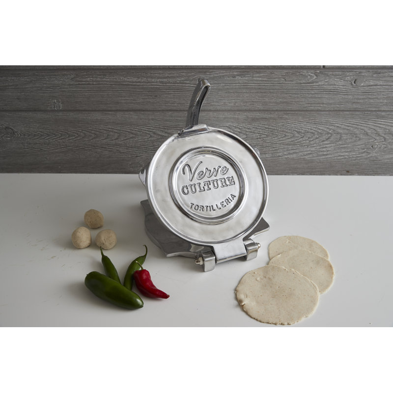 Verve Culture 9'' Silver Aluminum Tortilla Press
