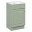 [Vidéo] Meuble-lavabo de 18 po avec lavabo, meuble-lavabo avec tablette de porte et tablette réglable, vert clair