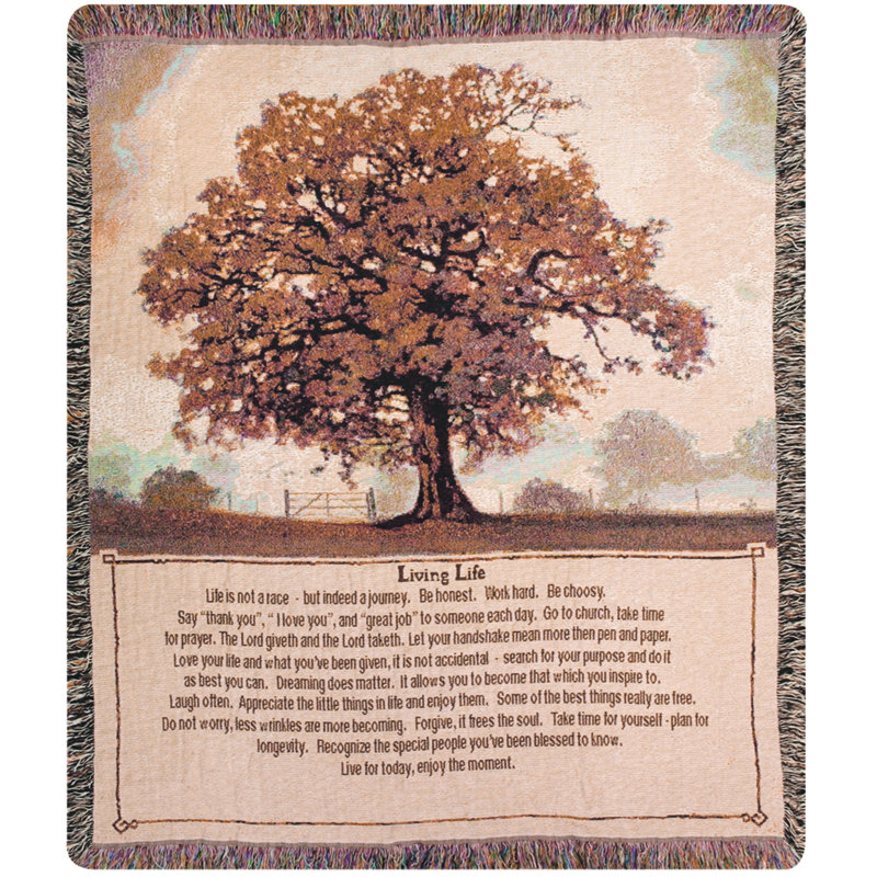 Manual Woodworkers & Weavers Living Life Woven Tapestry Throw – 50"x60"