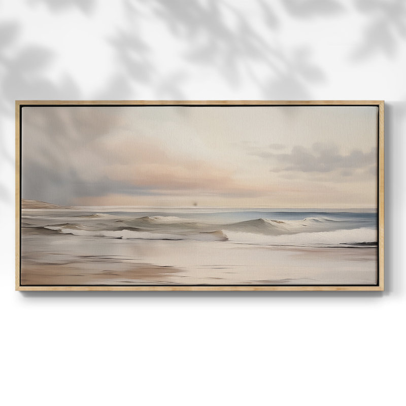 Série nautique-XLII- Toile tendue avec châssis tendue, prête à être accrochée, Naturel, H 17 po x l 33 po
