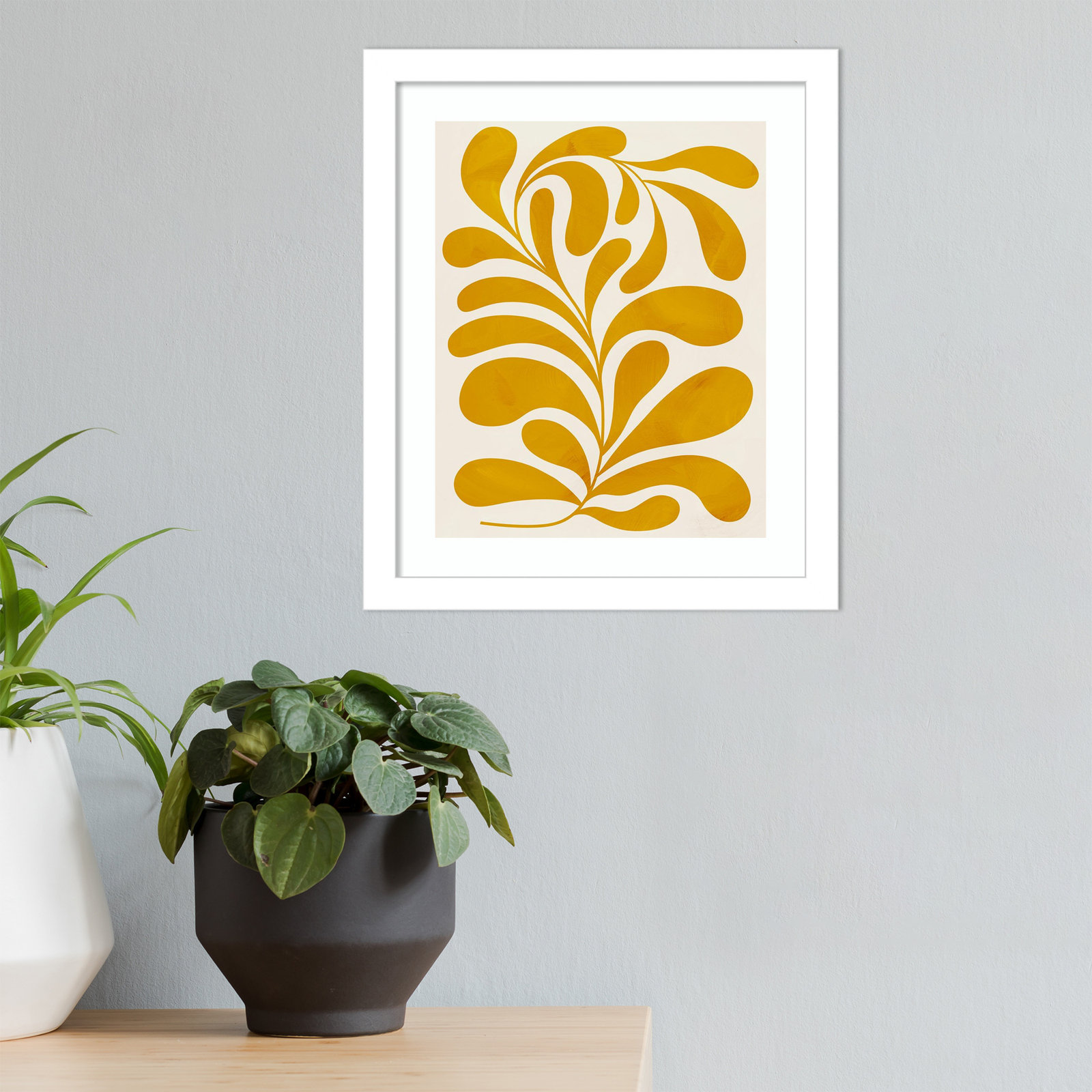 Goldenrod II by Grace Popp, 13" H x 11" W x 1" D, White
