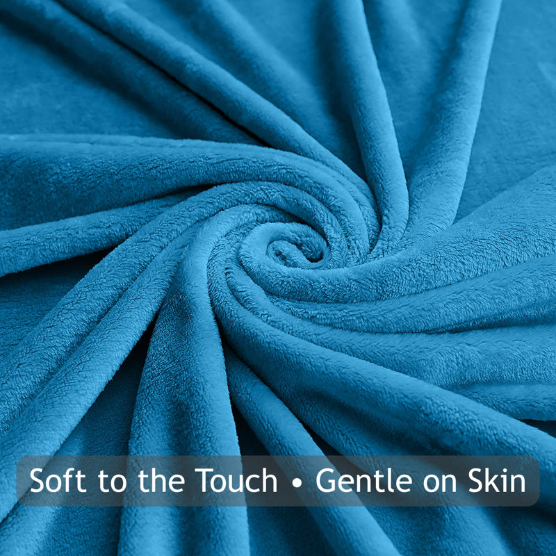 Ultra-Soft Fleece Blanket - Plush Warm Bed & Sofa Throw for All-Season Comfort, Single (130cm x 150cm), Teal