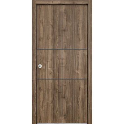 Porte pliante en bois massif massif