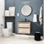 Armoire de salle de bain moderne avec lavabo en céramique noire, 2 choix de tiroirs à fermeture douce fiable-1834731206