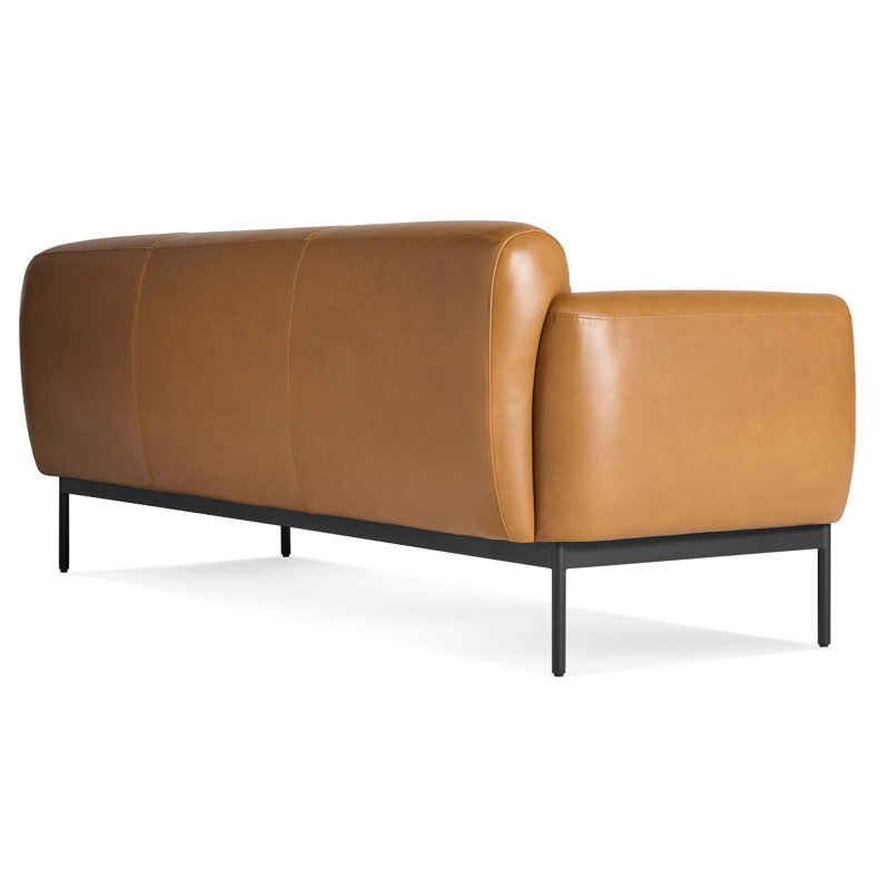 Puff Puff Leather Sofa, 31" H x 87" W x 35" D