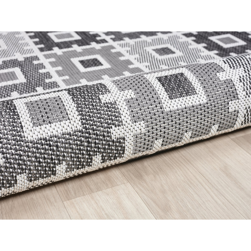 Toniana Power Loomed Polypropylene Indoor/Outdoor Rug, Gray, 2'2x3'9