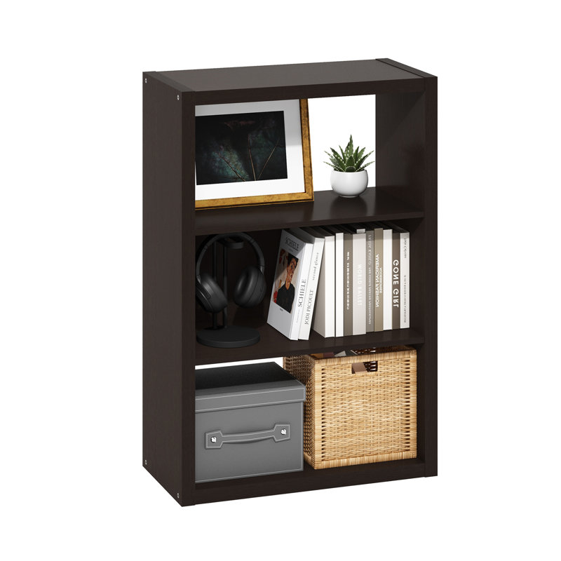 Viola Open Shelf Bookcase, Bookshelf,, Dark Oak, (3 Shelves) 35.91"H x 23.2"W x 11.3"D