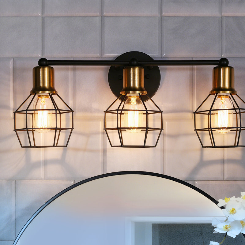 3-Light Modern Dimmable Bathroom Metal Vanity Light