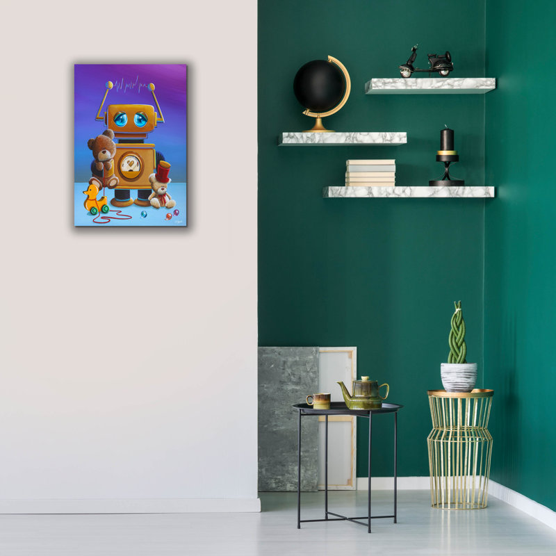 «The Toy Robot» par Cindy Thornton, art mural sur toile, H 26 po x l 18 po x P 0,75 po