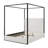 Modern Luxury Metal Canopy Bed With Tall Upholstered Headboard And Four Poster, No Box Spring Needed,Queen-2070969102-2070969088