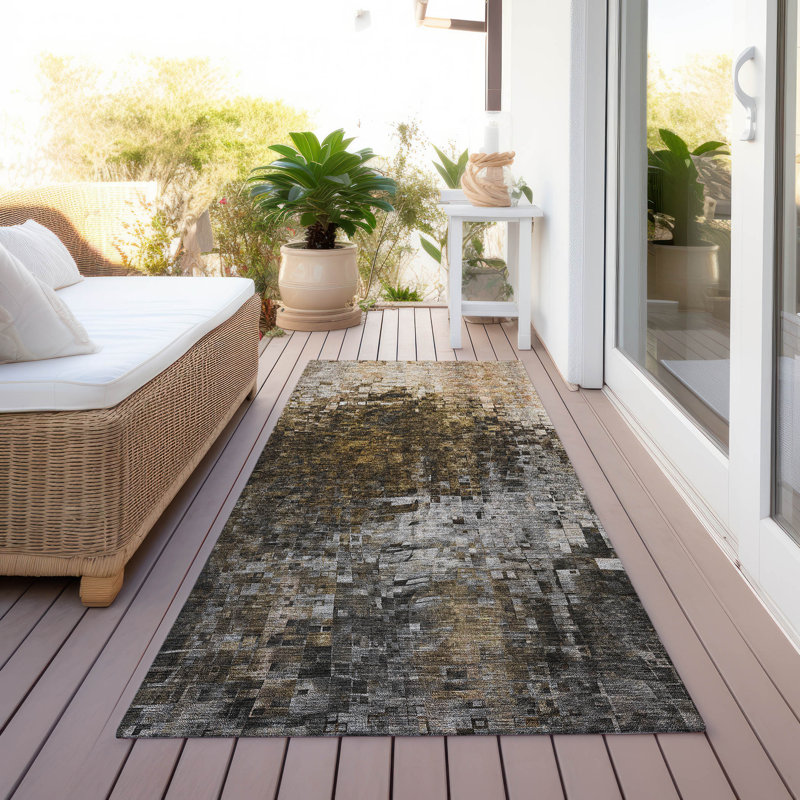 Tapis intérieur / extérieur Fayme, Tapis de couloir 2 pi 3 po x 7 pi 6 po