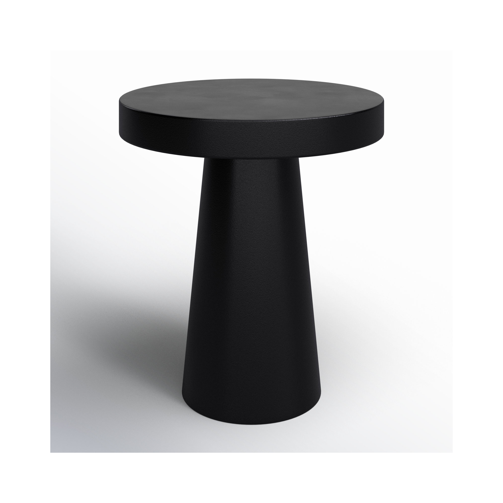 Prevelly 18" Concrete Round Patio Table, Black