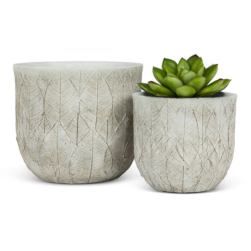 Pot à fleurs en ciment Carswell, H 6,5 po x l 6,5 po x P 5,75 po