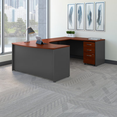 Series C 60W Right Handed Bow Front U Shaped Desk with Mobile File Cabinet