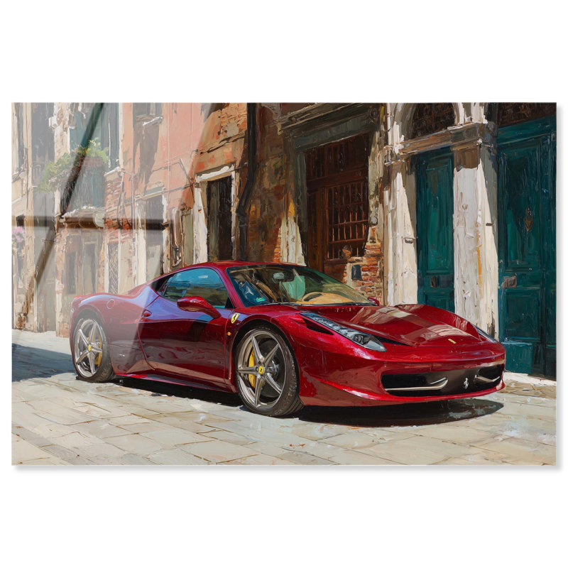 Car in Italy, reproduction d'art acrylique par Art Remedy, H 36 po x l 54 po