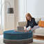 Round Tassel Upholstered Cocktail Ottoman Coffee Table