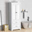 Grande armoire de salle de bain autoportante multifonctionnelle avec tablettes réglables