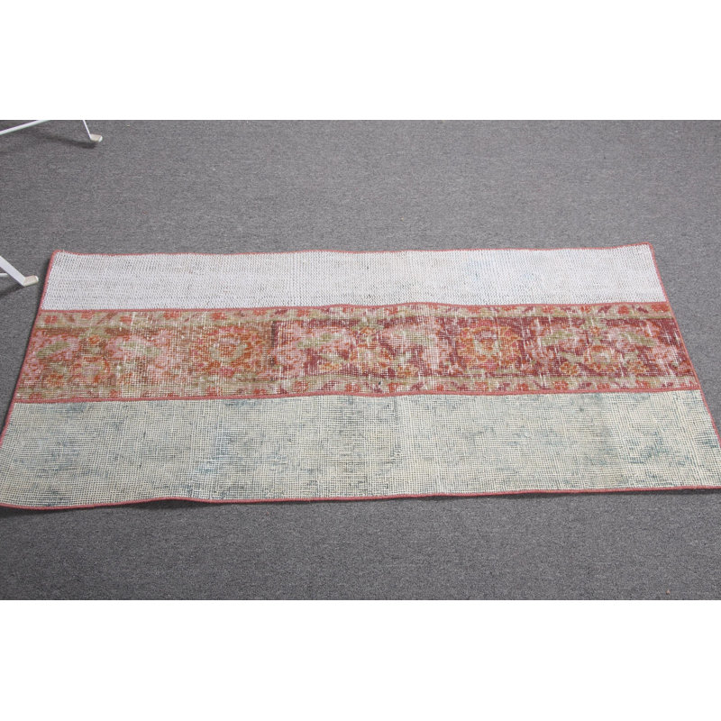 Vintage Green Oushak Turkish Patchwork Rug Ideal for Small Spaces and Antique Enthusiasts