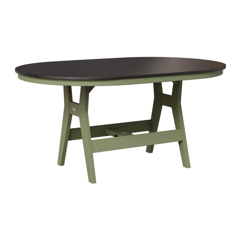 Table de bar berlinoise Berlin, H 35,5 po x l 64 po x P 44 po, Noir martelé, Sauge