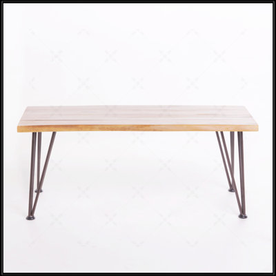 ZION INDUSTRIAL WOOD AND METAL COFFEE TABLE