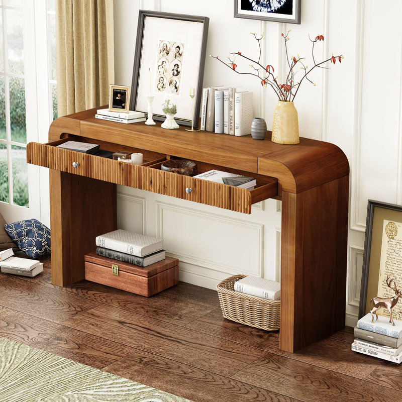 Mukades 54.3''W Console Table, Brown