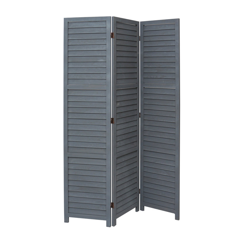 Aarav 170cm H Folding Room Divider, Grey, 170 cm H x 120 cm L x 5 cm D, 3