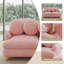Canapé d'angle modulaire 2 places en chenille rose, 173 cm (68 po), assise profonde avec 4 coussins décoratifs.-1171619675-1171619686