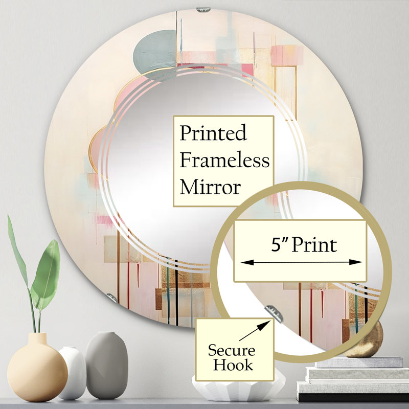 Beckersfield - Miroir mural moderne rond, 24 po x 24 po
