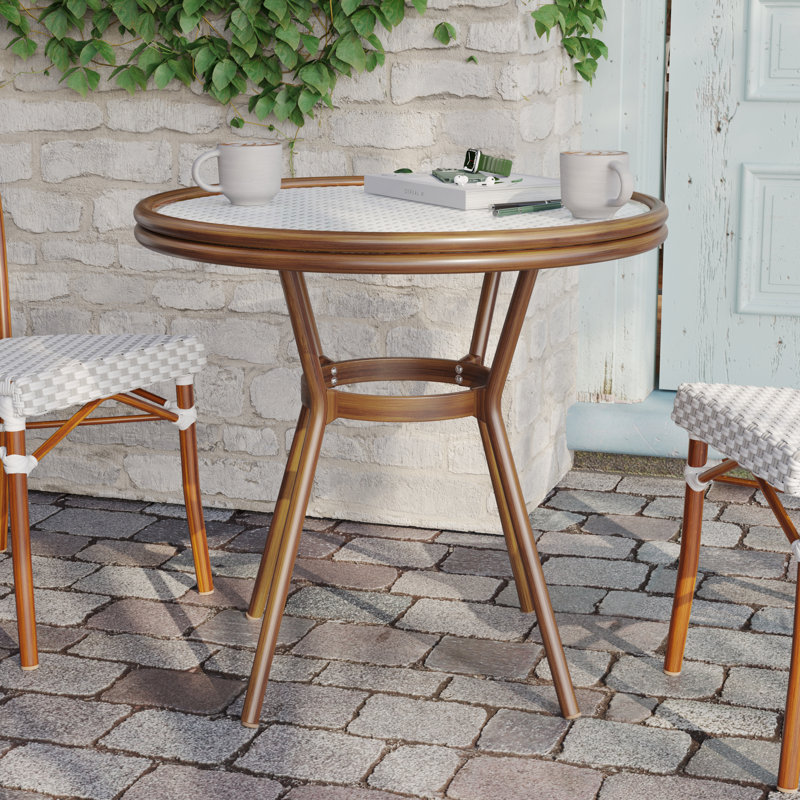 Table bistro commerciale Rylan, Blanc / Gris