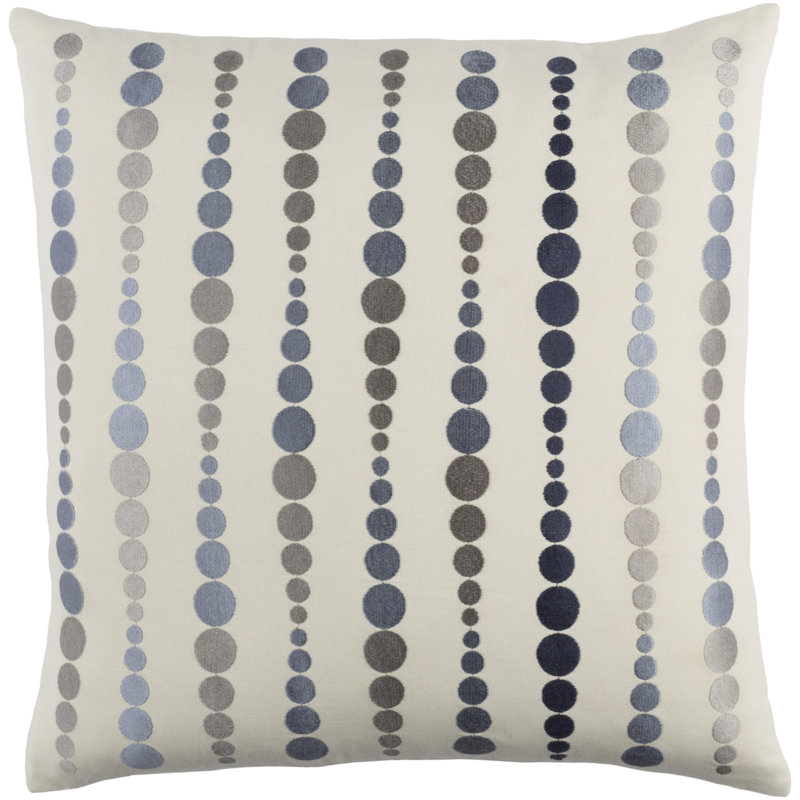 Dewdrop Cotton Throw Pillow, 20" H x 20" W x 5" D, Emerald/Lime/Dark Green/Cream