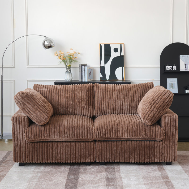 78.74" Upholstered Loveseat, Brown