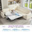 Canapé-lit modulaire en L surdimensionné de 105 po, canapé-lit convertible 3-en-1 avec rangement et matelas haute résilience, beige chenille-1964151479