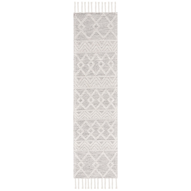 Natura Flat Weave Wool Geometric Rug, Runner 2'3" x 8'