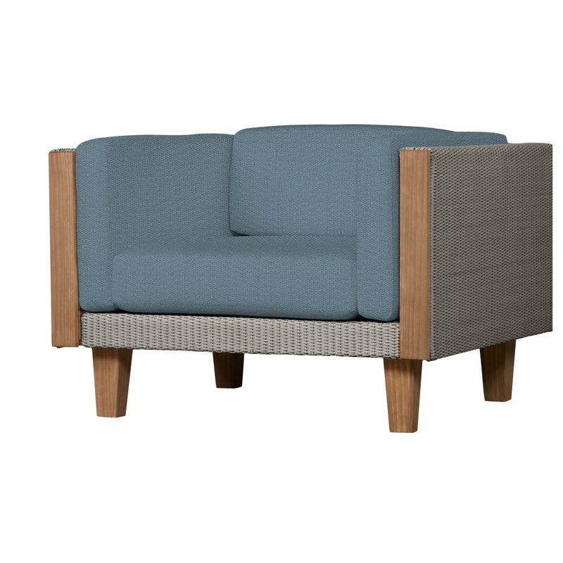 Catalina Outdoor Teak Lounge Chair, Demo Mist, Pewter