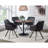 Brown and Black Round Dining Table