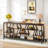 70.9" Extra Long Sofa Table, Rustic Console Table with 4 Tier Storage Shelves For Living Room