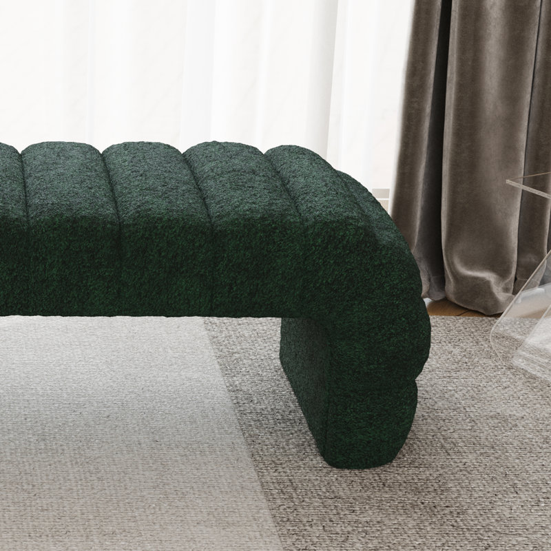 Banc en chenille capitonné Modern, Vert