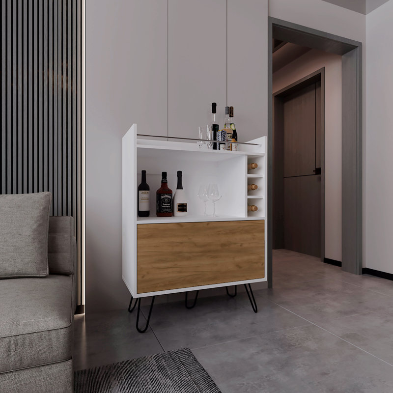 Bar, 1 porte, 4 tablettes