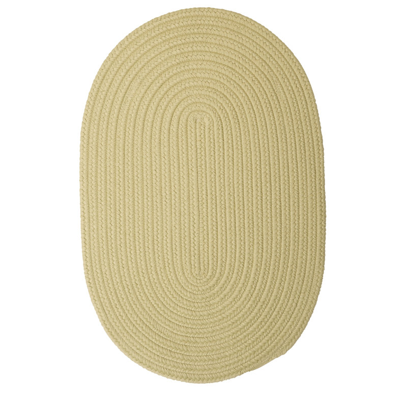 Tapis vert céleri réversible pour l'intérieur et l'extérieur Audryanna, Ovale 5 pi x7 pi