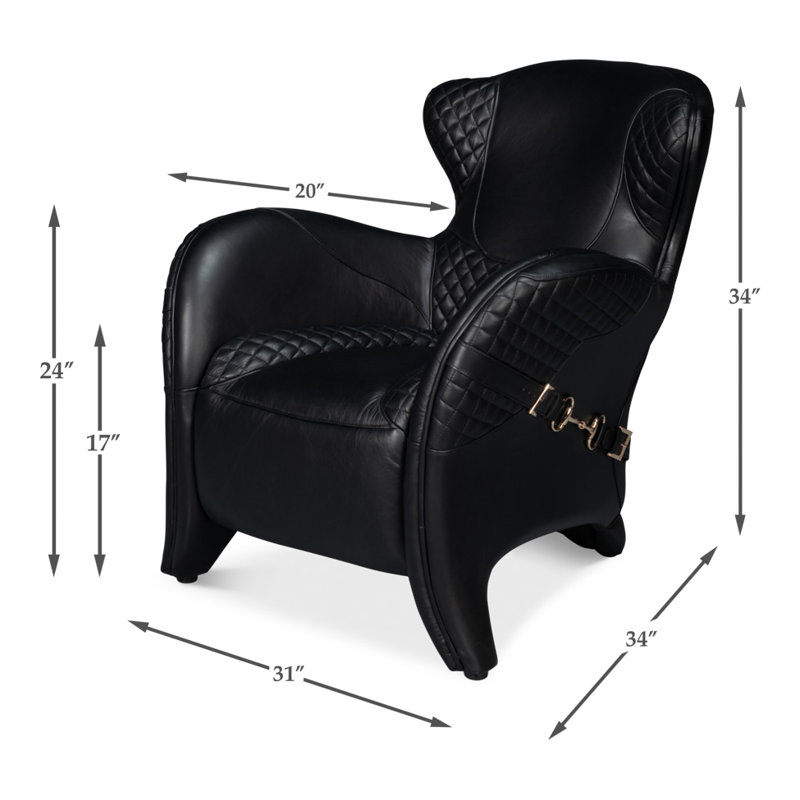 Hera Armchair, Black Genuine Leather