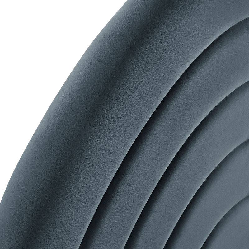 Solana Arched Performance Velvet Headboard, Twin, Cadet Blue