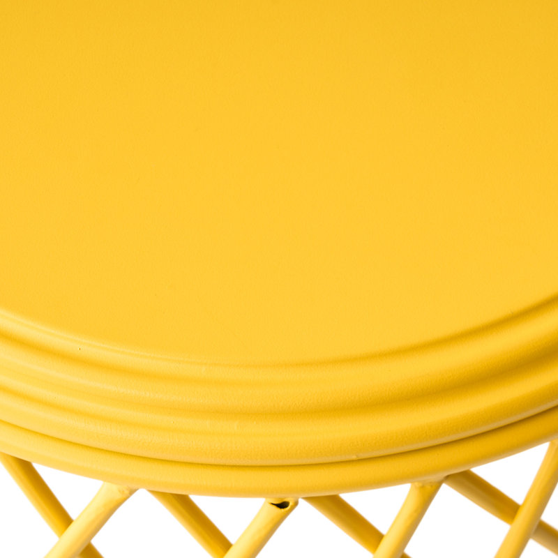 Stylish Matte Yellow Iron Side Table, Style, 19.98"x19.98"x17.99", 20 Lbs Load Capacity Marvelous Accentuated, Load-bearing Growth
