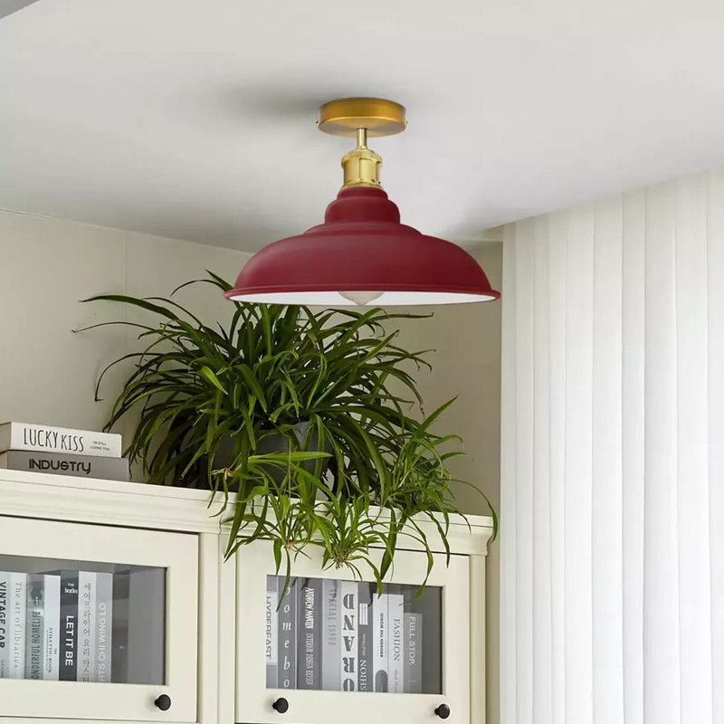 Zeke Flush Mount, No, Burgundy