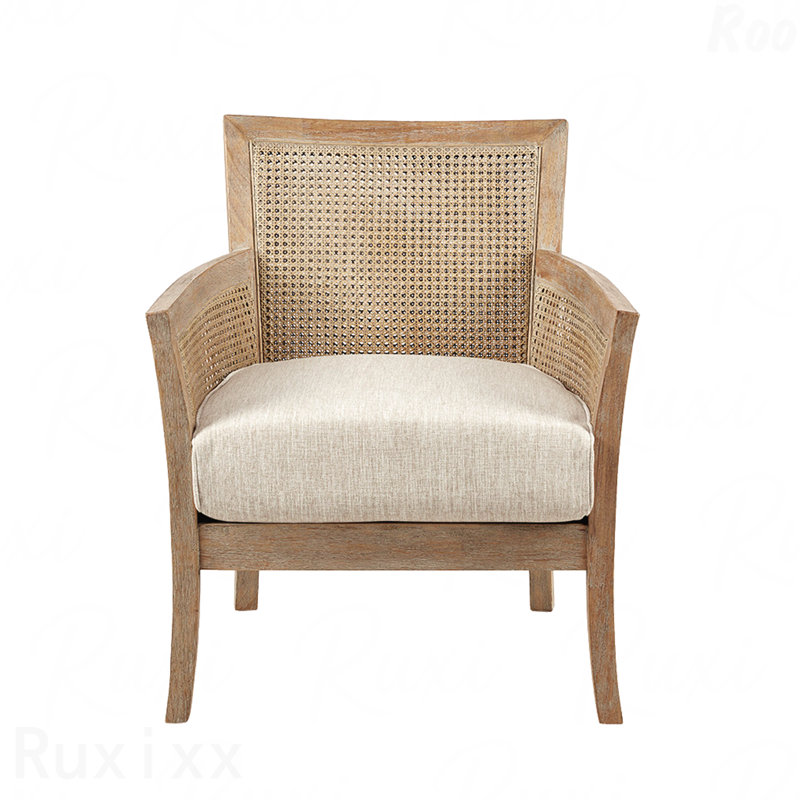 Fauteuil pour patio extérieur, Crème, Brun