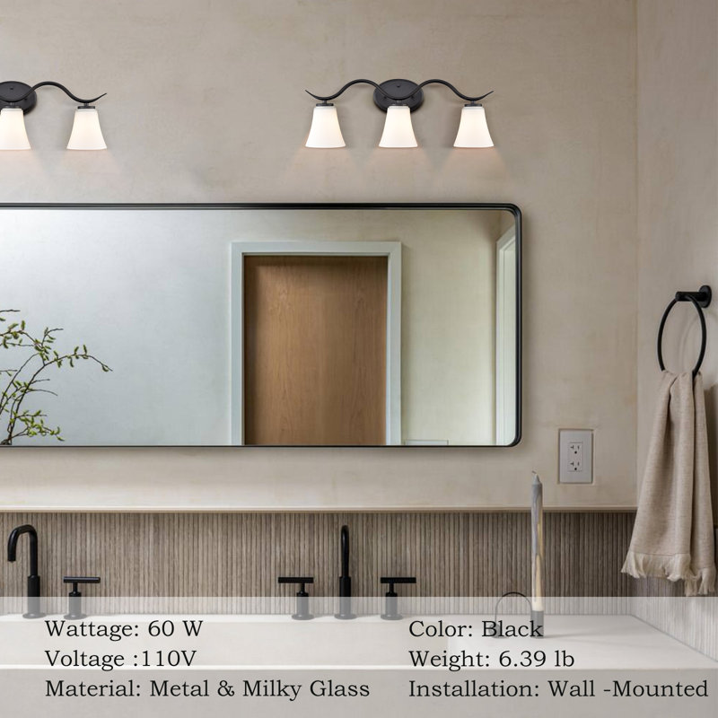 Katron 3 - Light Dimmable Vanity Light, Black