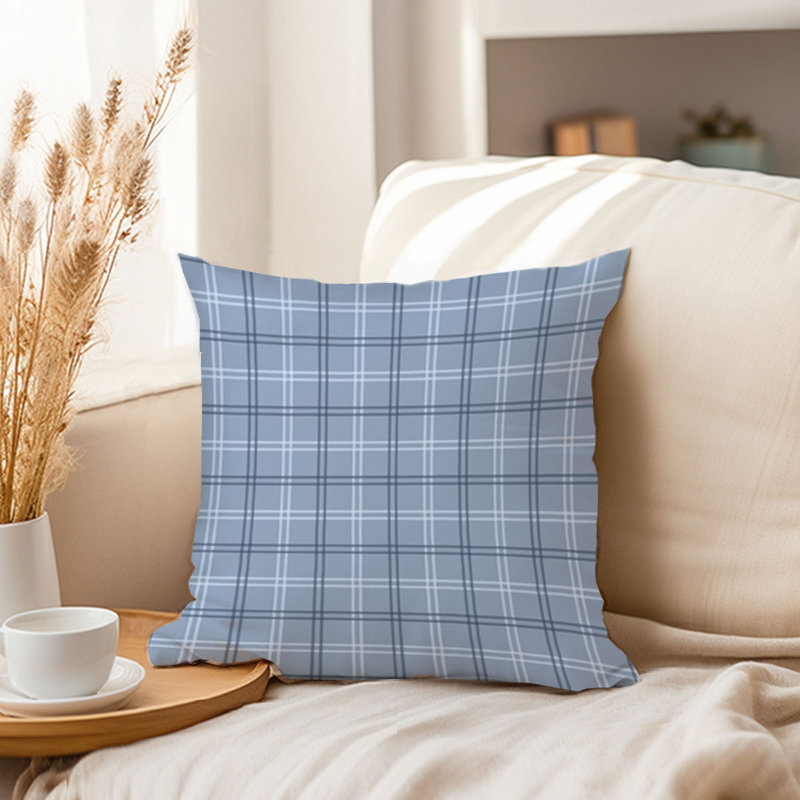 Blue Plaid I Modern, 16"H x 16"W
